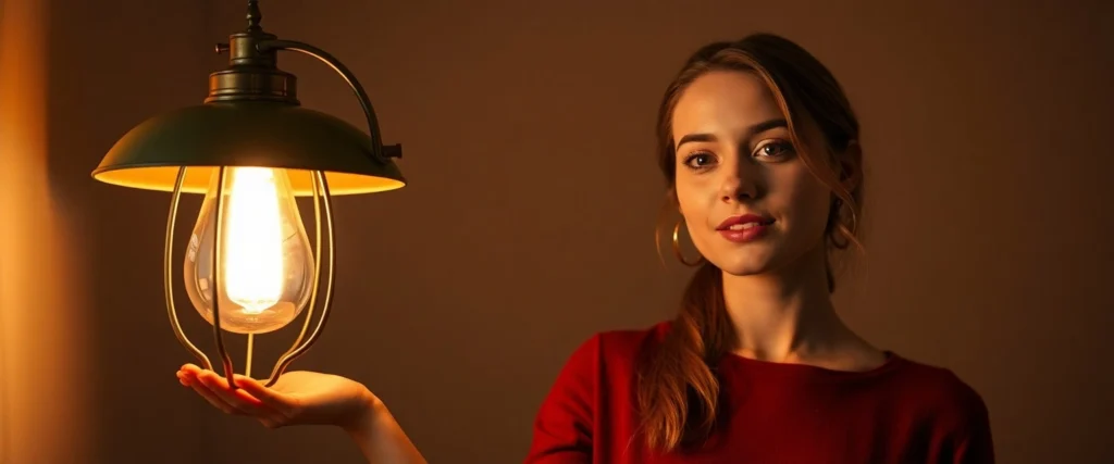 Cheap Home Decor Ideas: Transform Your Space on a Budget 6 woman showcasing a lamp